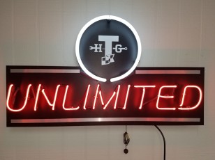 HTG unlimited neon sign